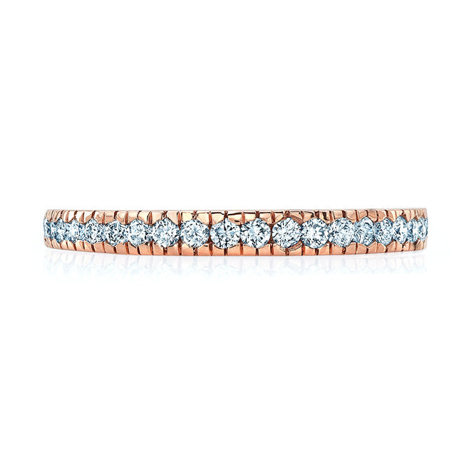 Diamond Slim Prong Band In 14k Rose Gold (0.32ctw)