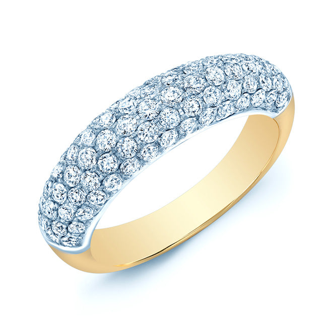 Diamond Pave Domed Ring In 14k Yellow Gold (1 Ctw)
