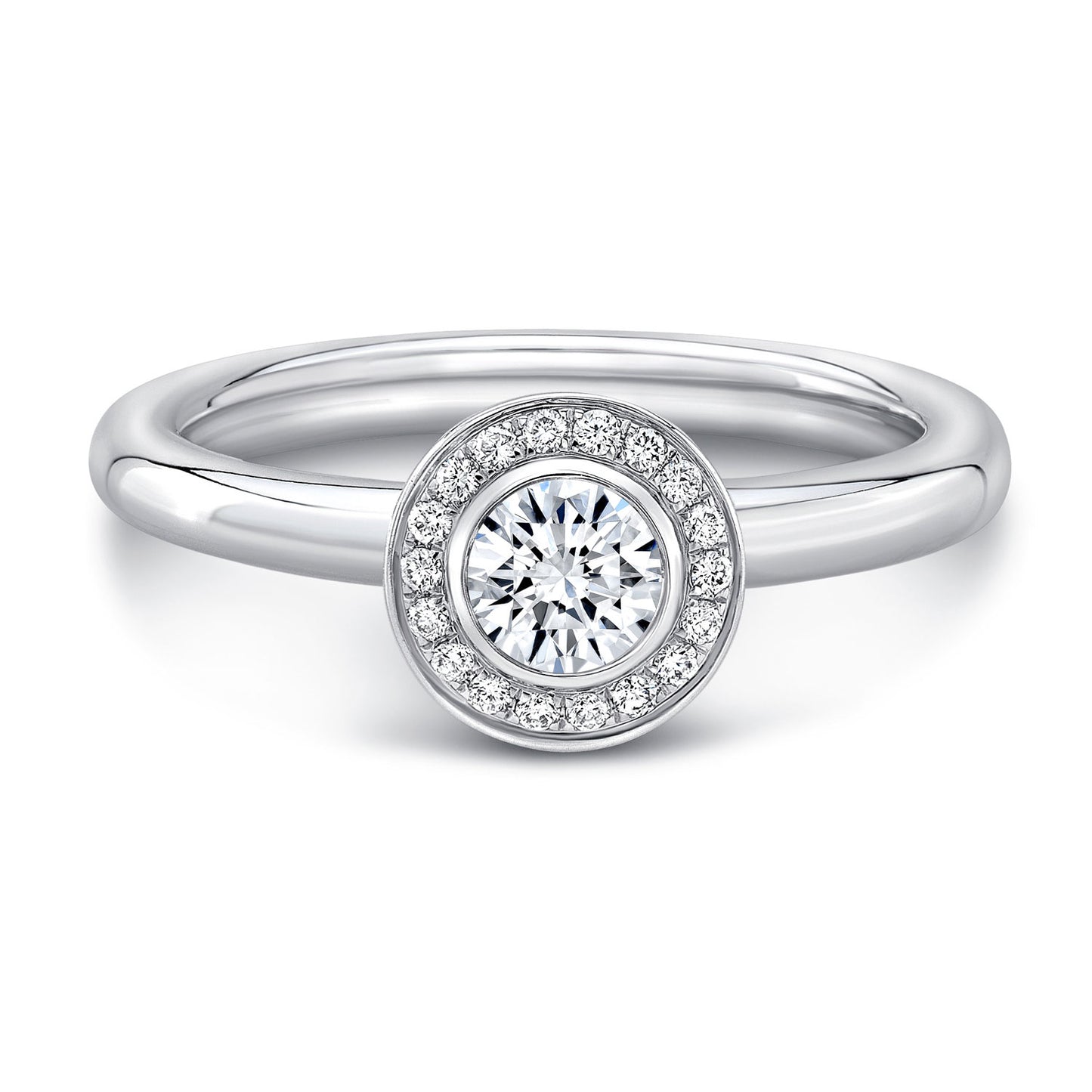 Diamond Halo Wedding Set Ring In 14k White Gold (3/8 Ct.tw.)