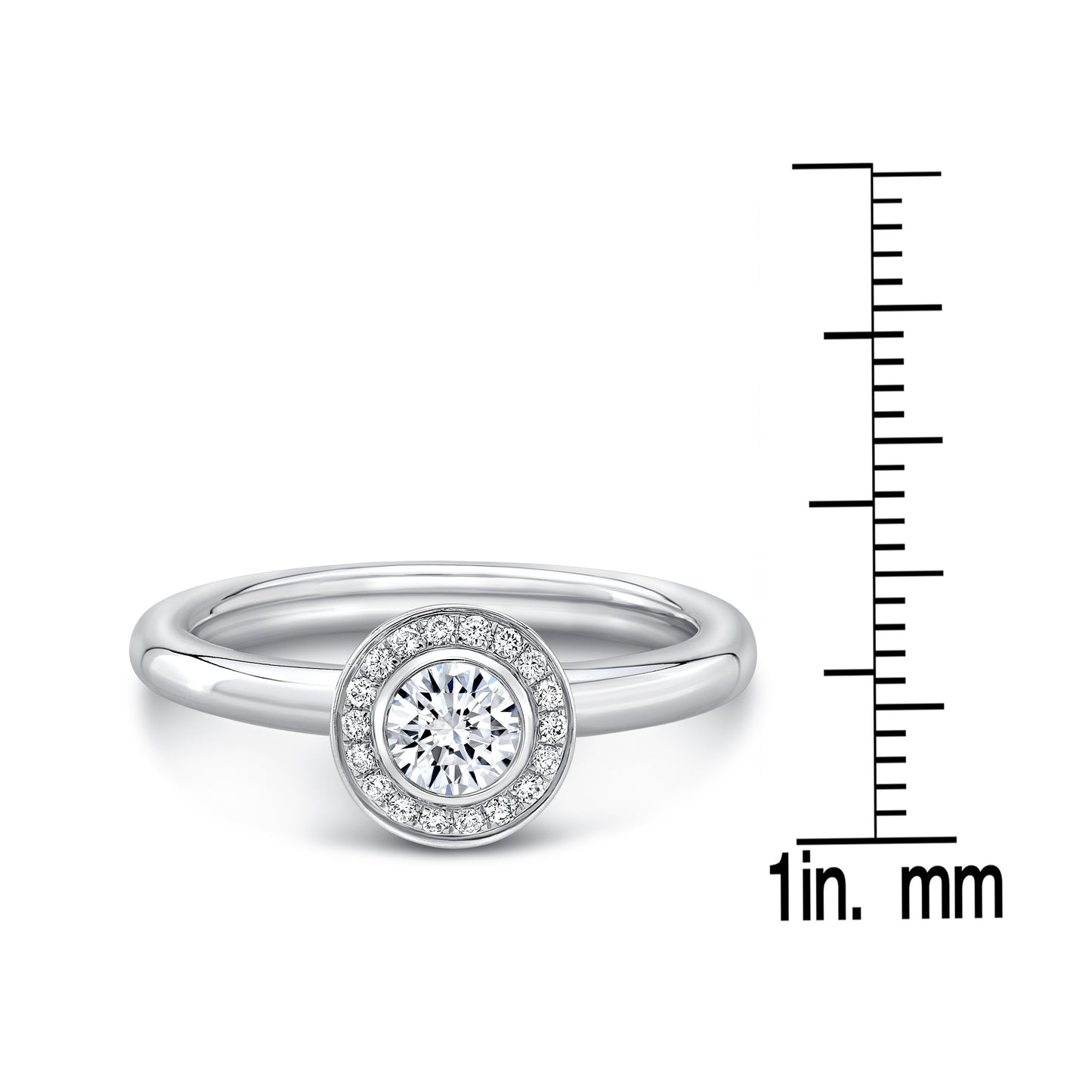Diamond Halo Wedding Set Ring In 14k White Gold (3/8 Ct.tw.)