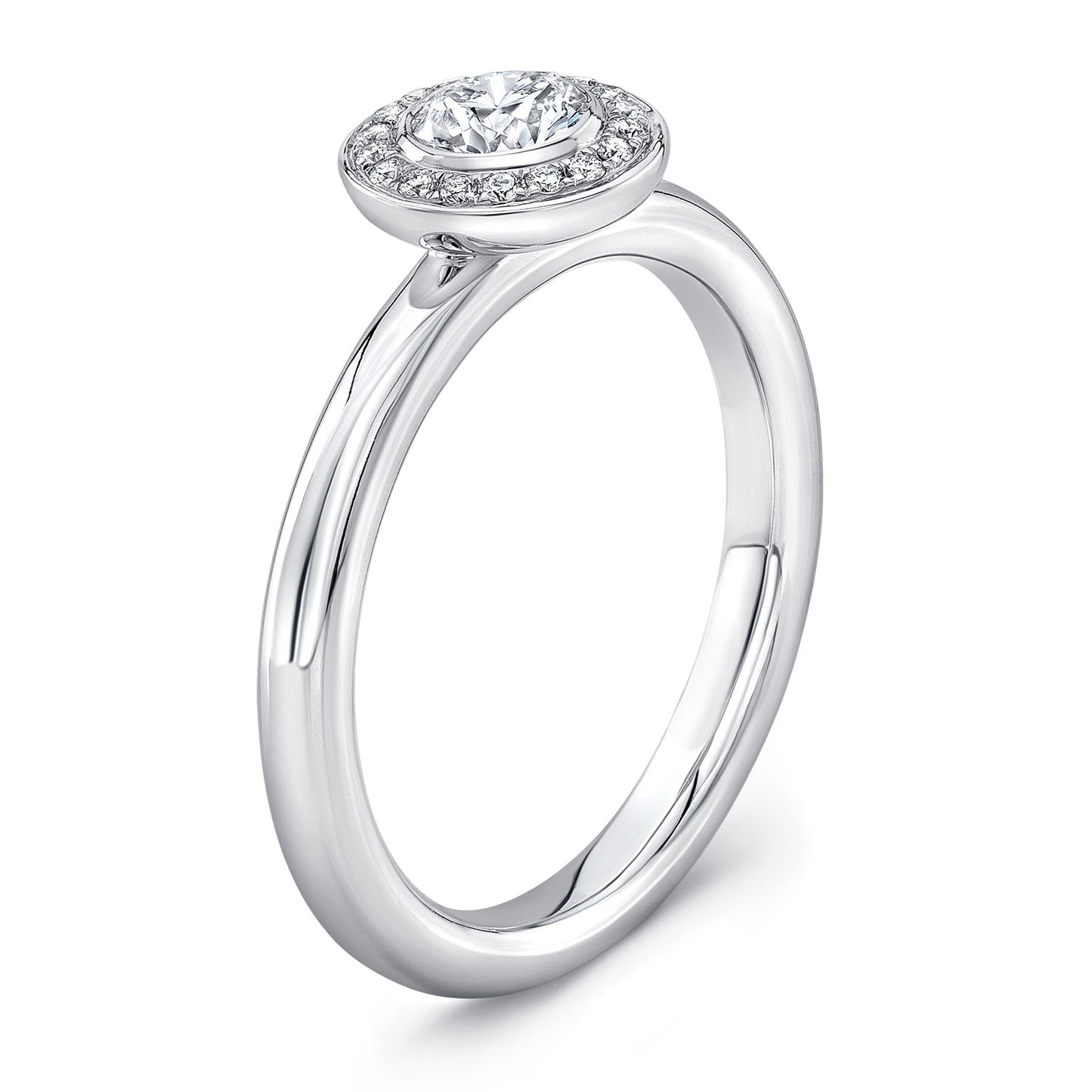 Diamond Halo Wedding Set Ring In 14k White Gold (3/8 Ct.tw.)