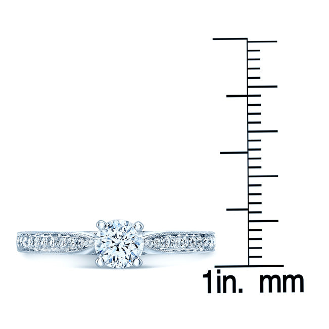 Diamond Pave Shank And Bezel Gallery Wed Set In 14k White Gold (3 Ring Set)