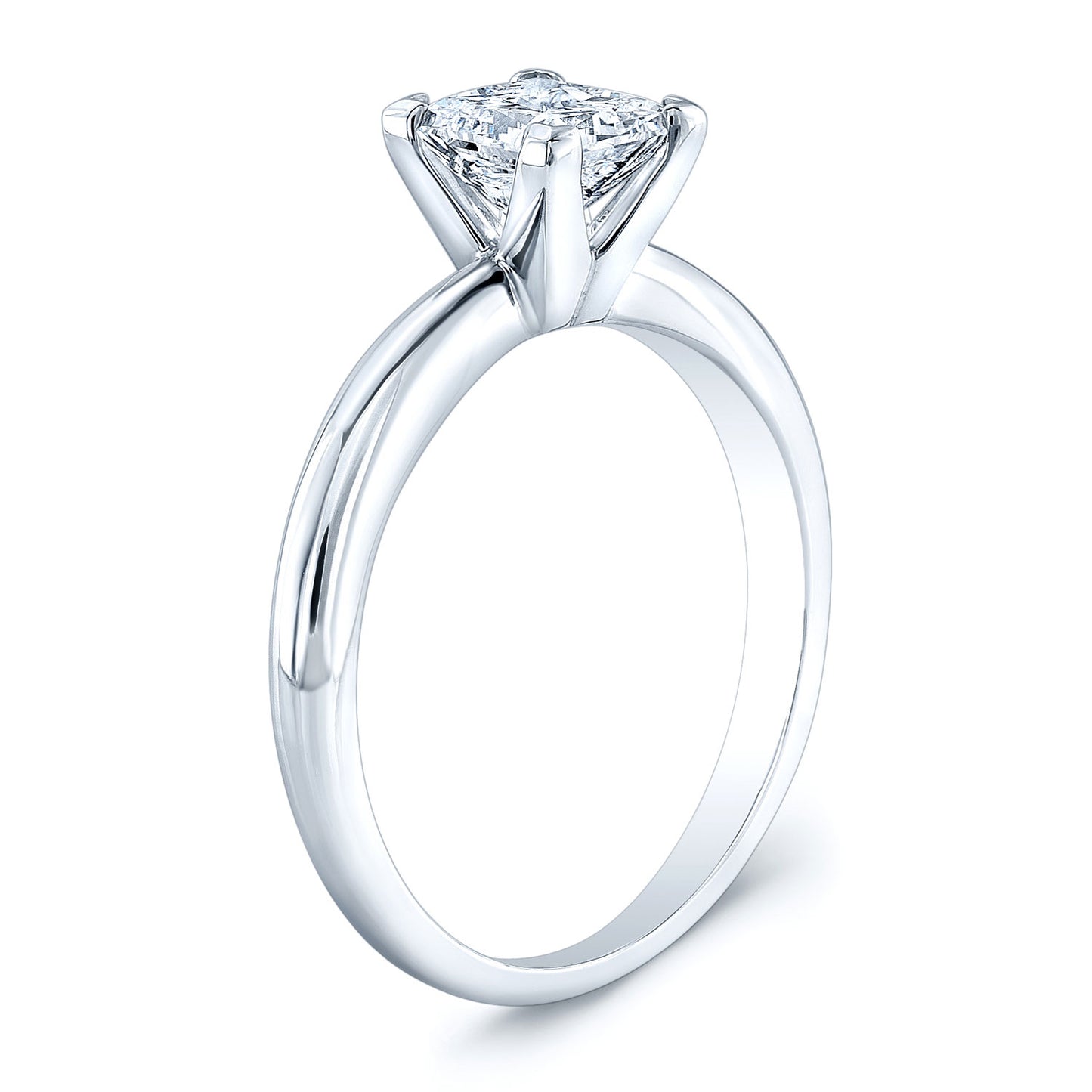 Cubic Zirconia Princess Cut Solitaire In Platinum