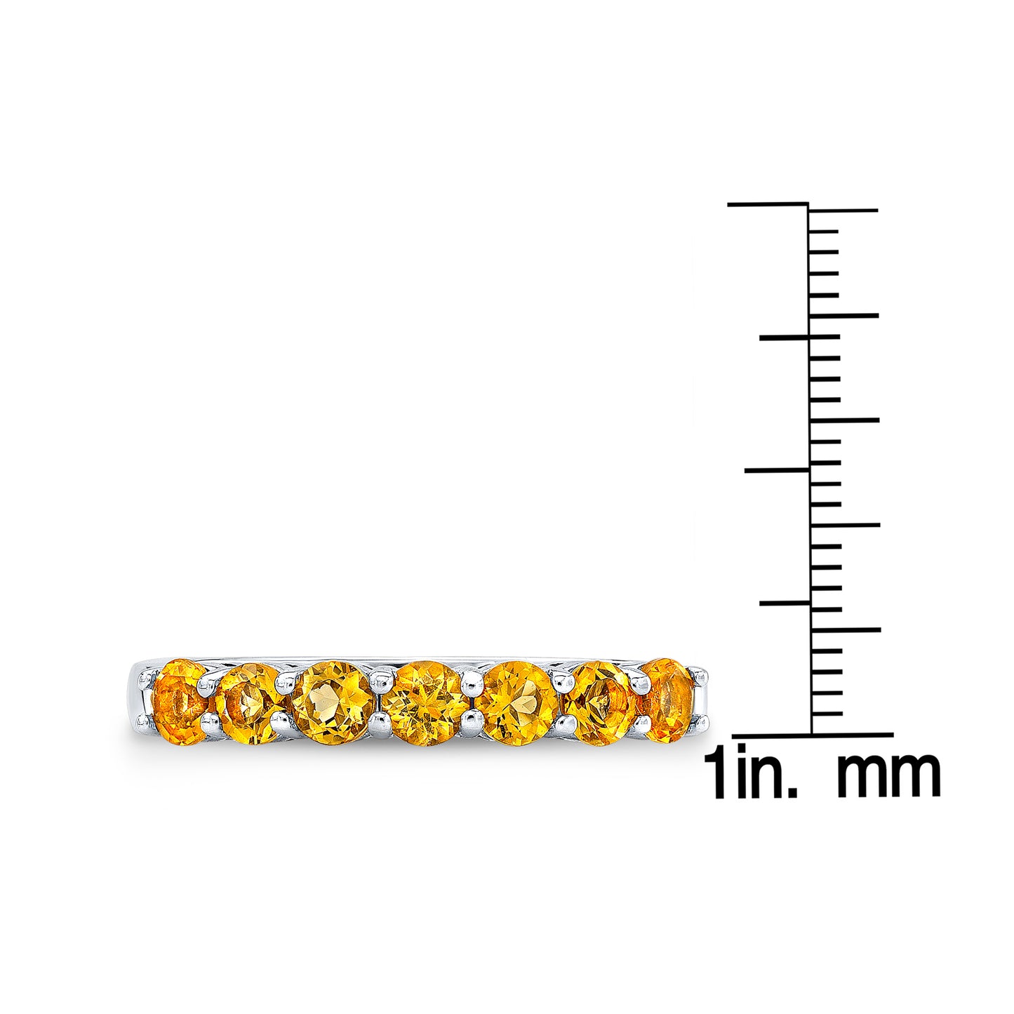 Citrine 7-stone Band 14k White Gold