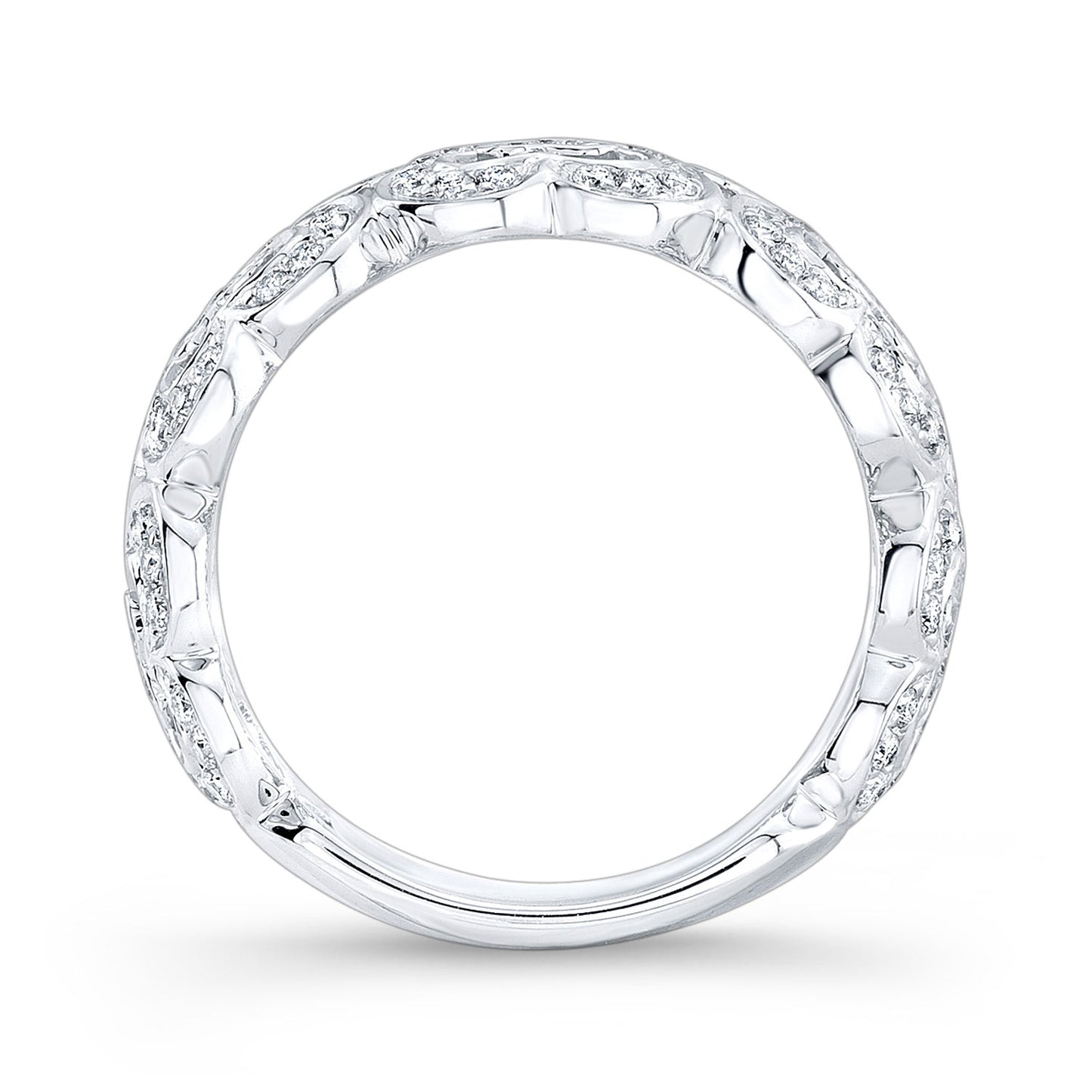 Diamond Floating Hearts Band in 14K White Gold | Carl K. Gumpert