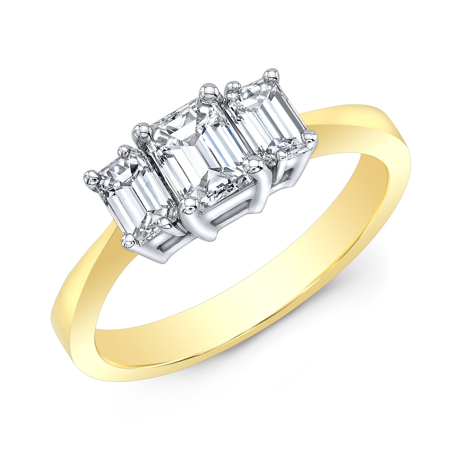 Emerald Cut Diamond Ring In 14k Two Tone Gold (1 Ct. Tw.)