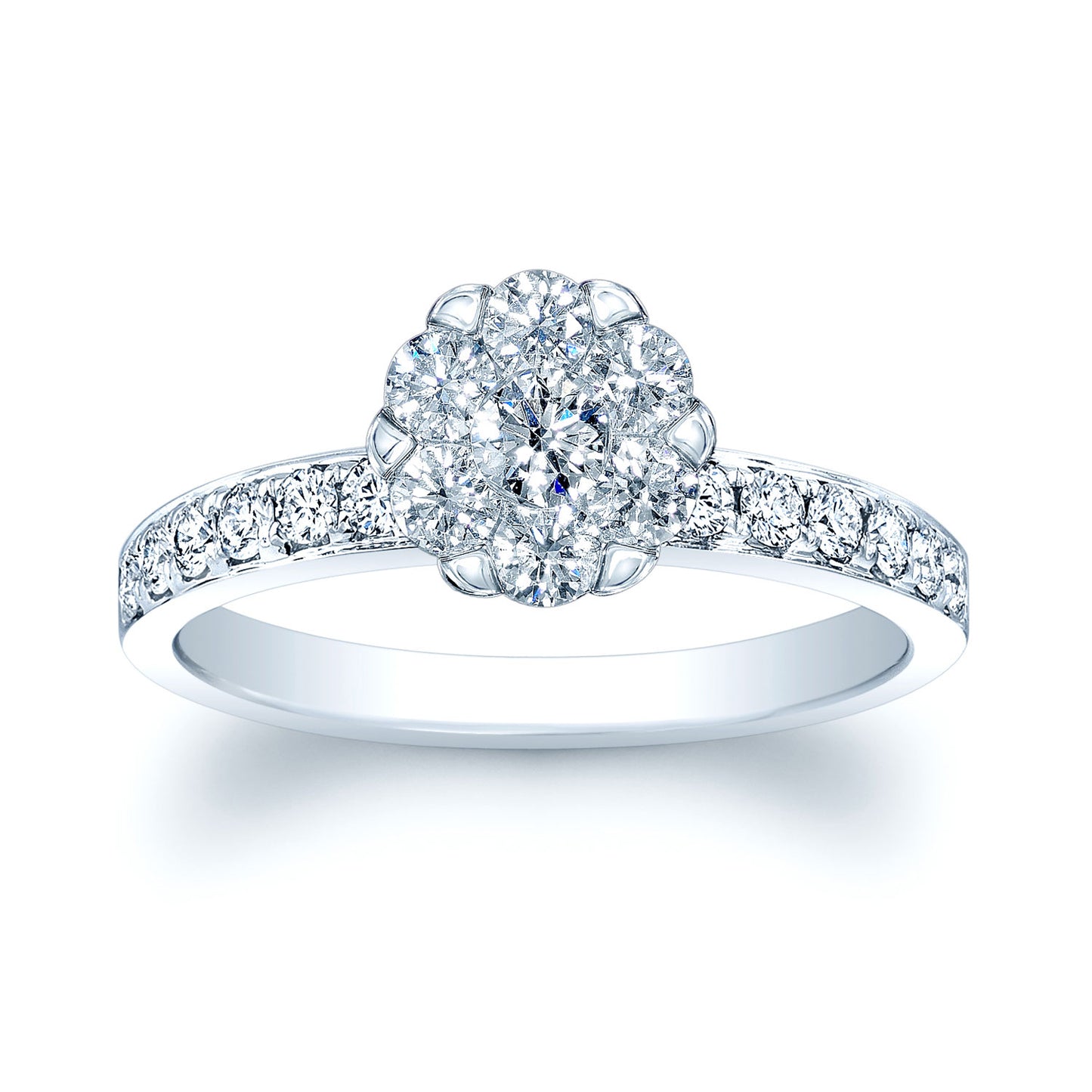Coronet 2-1/2ct Equiv Bridal Set 14k White Gold