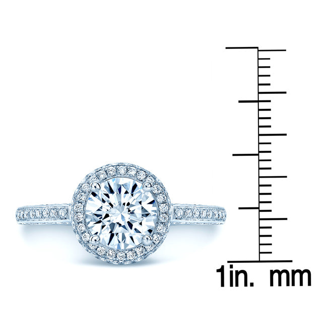 Preset Diamond Halo Engagement Ring In 14k White Gold (1.01 Gia Ctr)