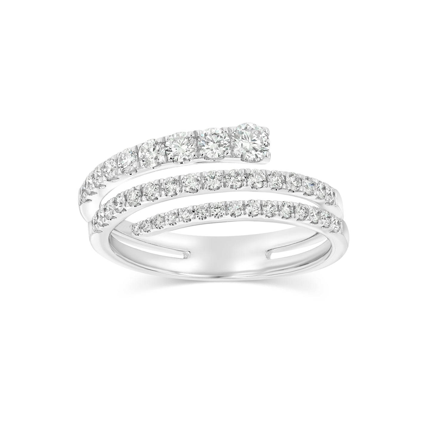 Diamond Spiral Ring in 14K White Gold 3/4ctw
