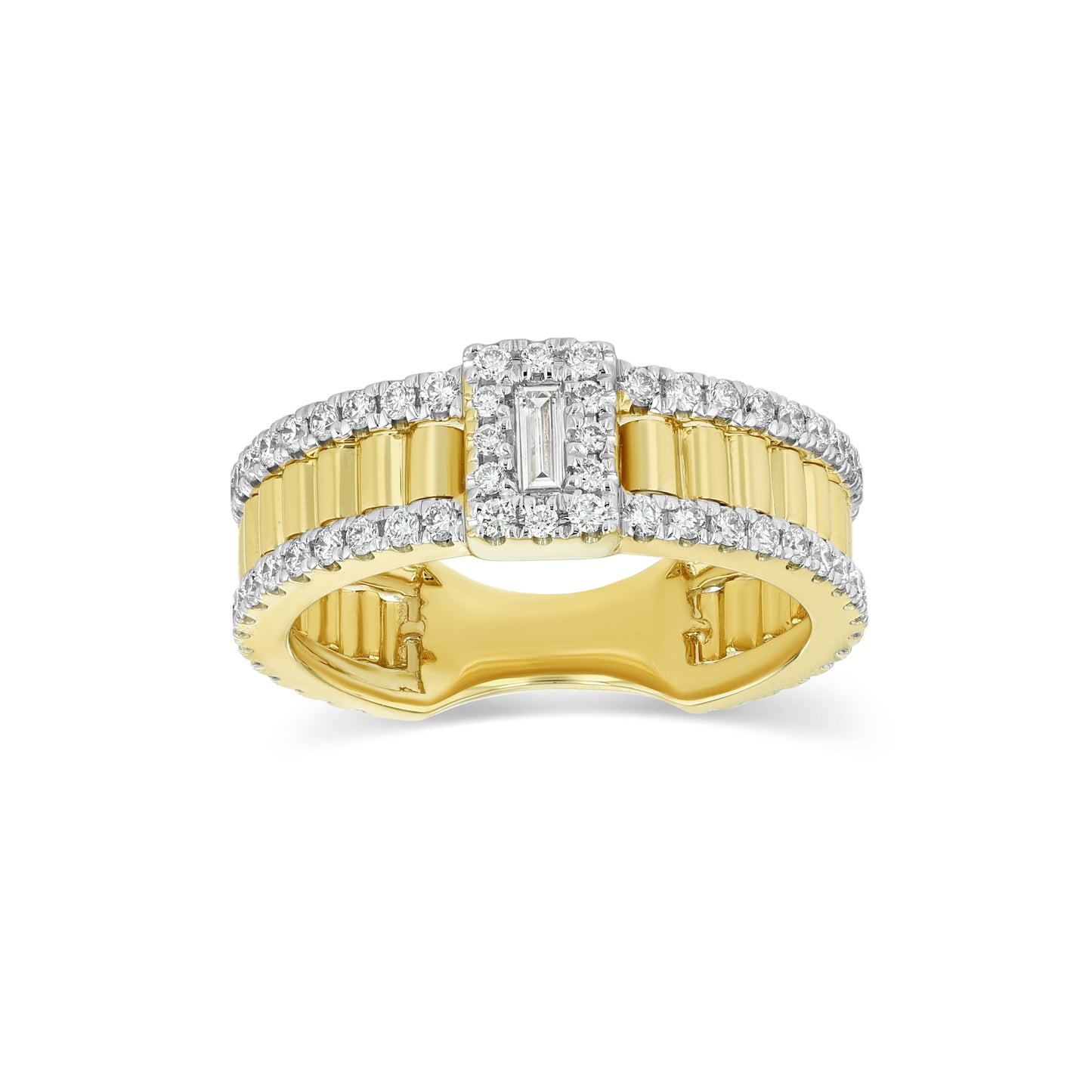 Diamond Ridge Ring in 14K Yellow Gold 3/4ctw