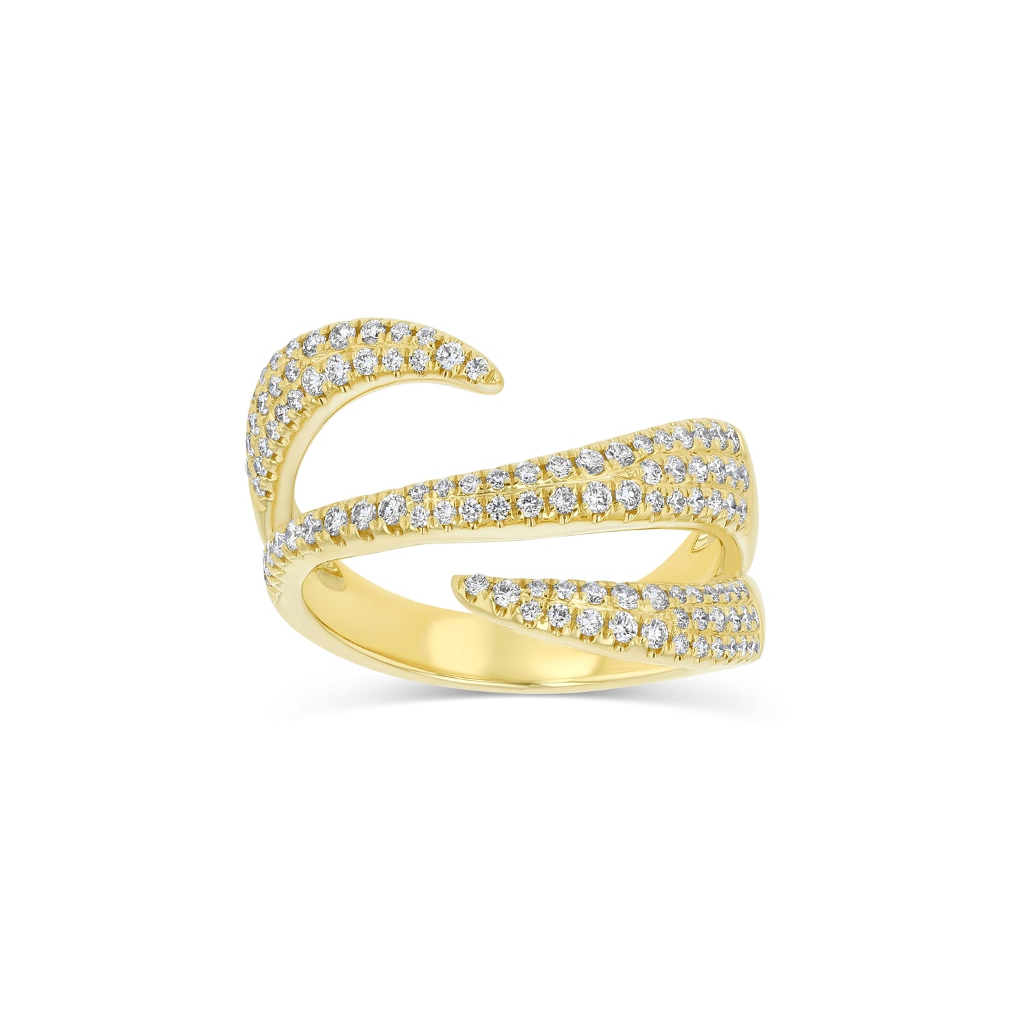 Diamond Swirl Spiral Wrap Ring in 14k Yellow Gold 1/2ctw