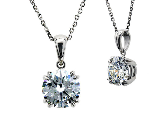 Diamond Round Solitaire Pendant (1ct) In Platinum, 16 Inch, Gia+igi-certified