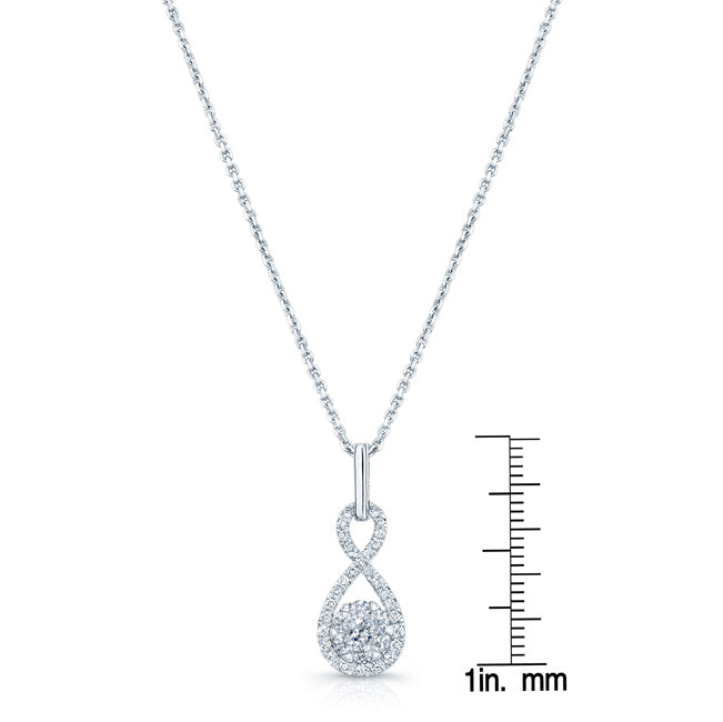 Diamond Infinity Pendant In 14k White Gold