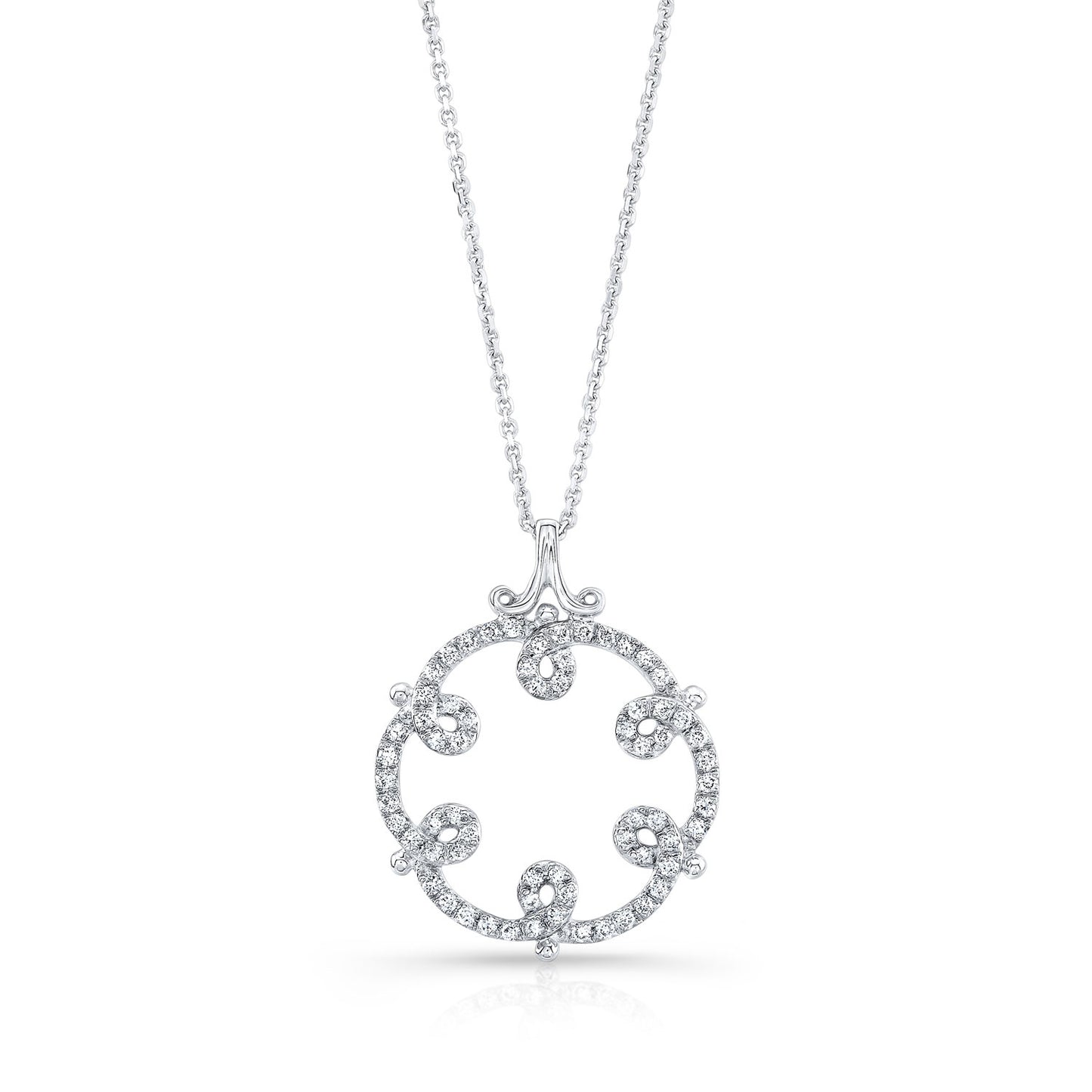Diamond Fashion Pendant In 14k White Gold