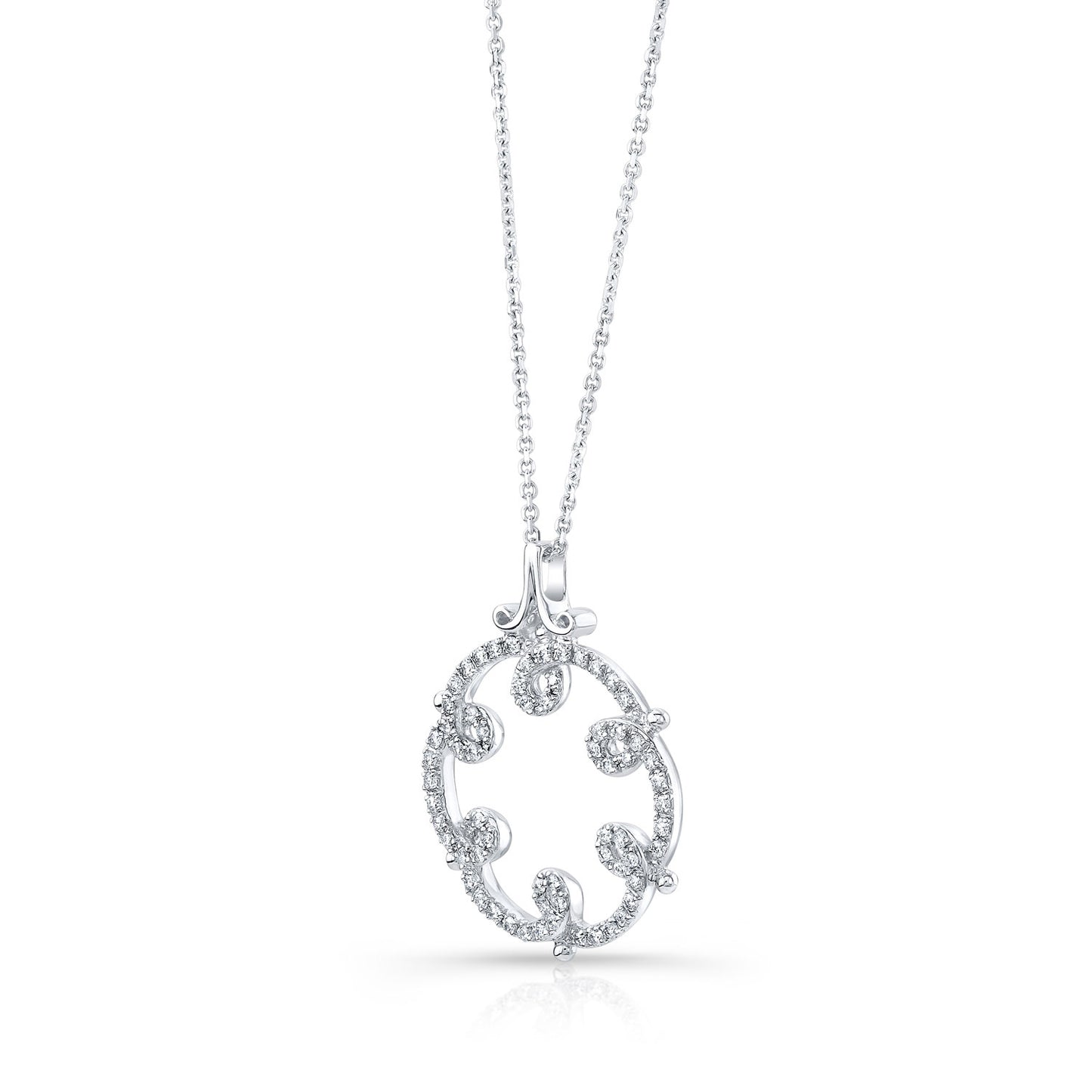 Diamond Fashion Pendant In 14k White Gold
