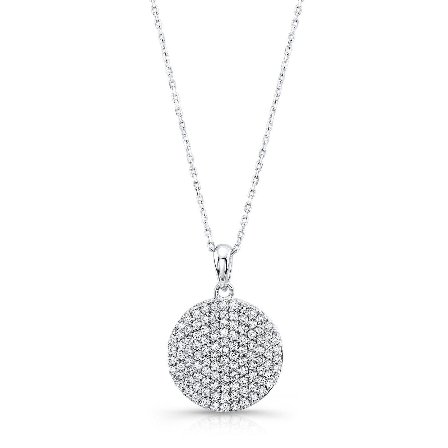 Diamond Disc Pendant In 14k White Gold (5/8 Ct.tw.)