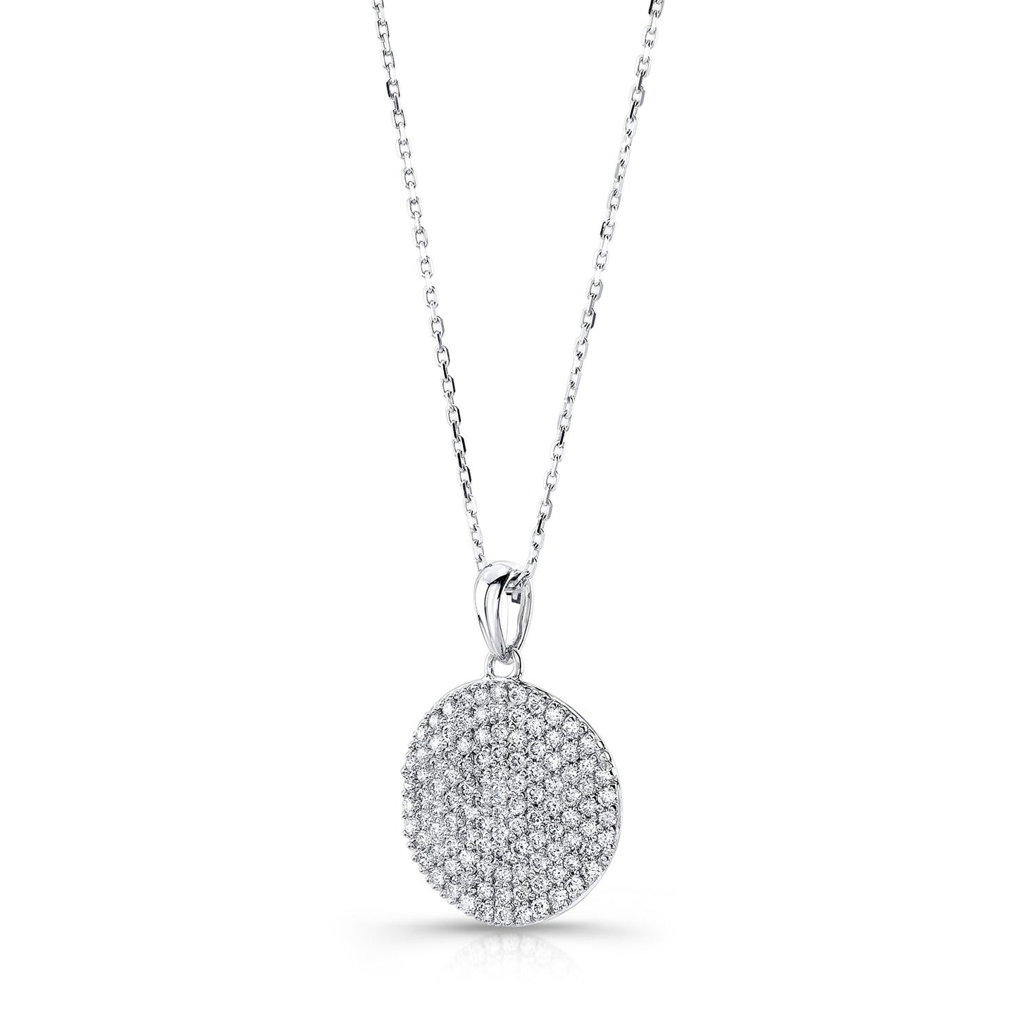 Diamond Disc Pendant In 14k White Gold (5/8 Ct.tw.)