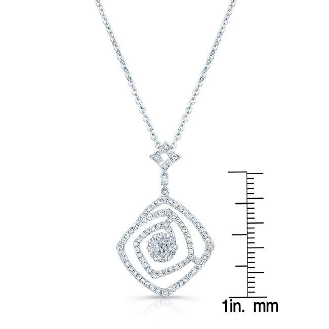 Diamond Geometric Pendant In 14k White Gold