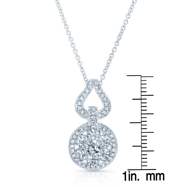 Diamond Equestrian-inspired Pendant In 14k White Gold