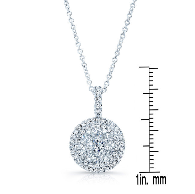 Diamond Double Entourage Pend In 14k White Gold