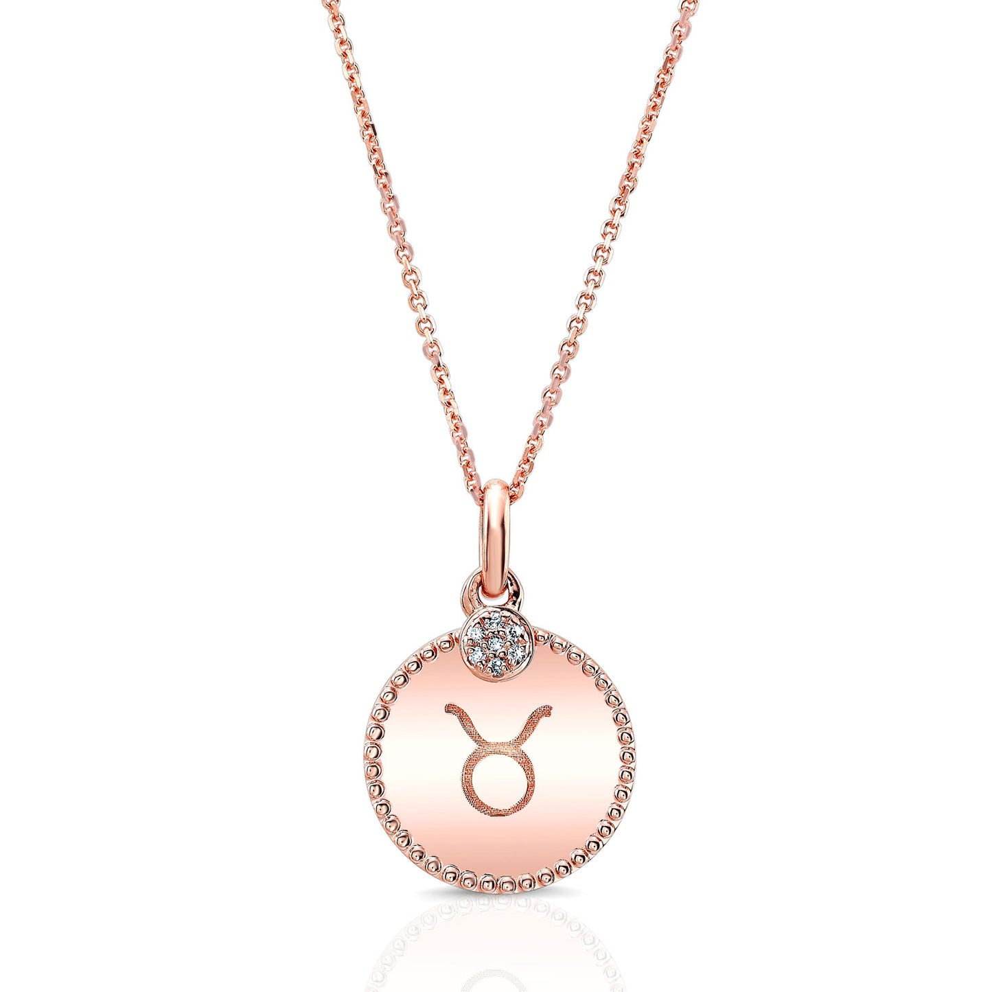 14k Rose Gold 0.035ct Tdw Diamond Zodiac Symbol Pendant (h-i, Si1-si2)