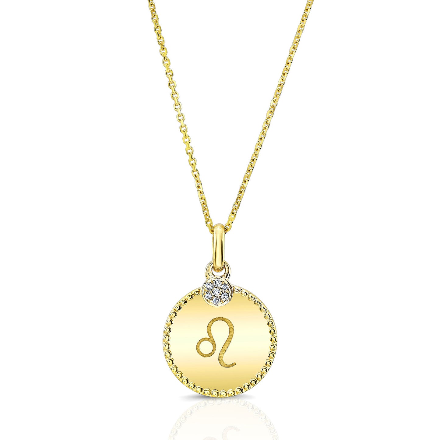 14k Yellow Gold .035ct Tdw Diamond Zodiac Symbol Pendant (h-i, Si1-si2)