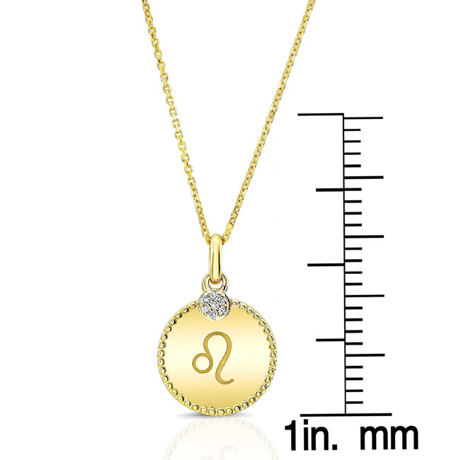 14k Yellow Gold .035ct Tdw Diamond Zodiac Symbol Pendant (h-i, Si1-si2)