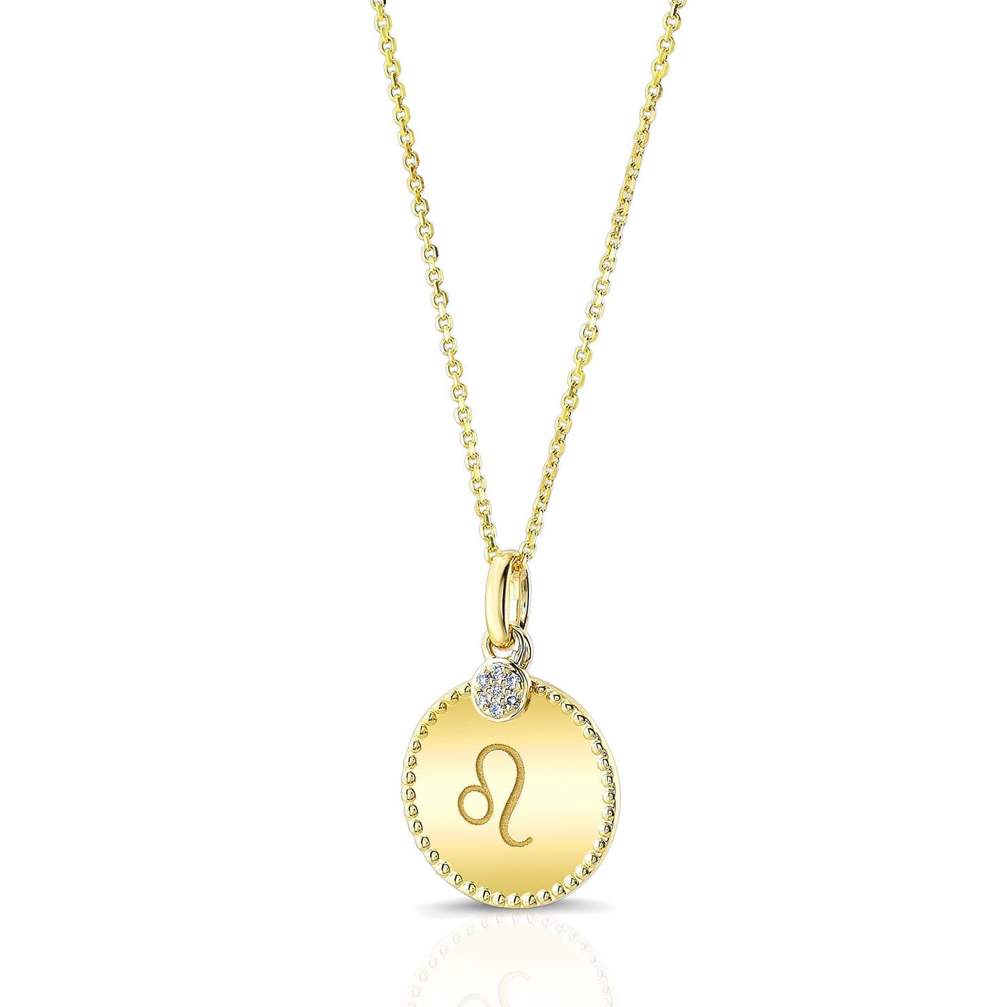 14k Yellow Gold .035ct Tdw Diamond Zodiac Symbol Pendant (h-i, Si1-si2)
