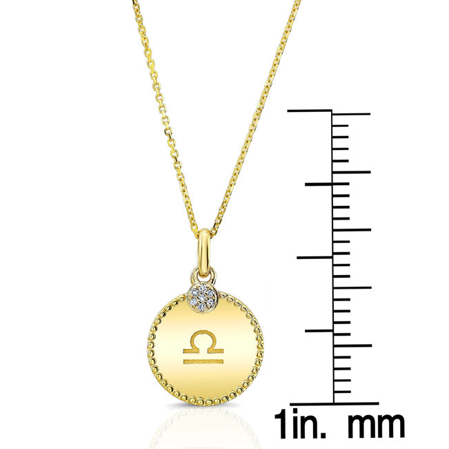 14k Yellow Gold .035cttdw Diamond Zodiac Symbol Pendant(h-i, Si1-si2)