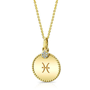 14k Yellow Gold .035ct Tdw Diamond Zodiac Symbol Pendant(h-i, Si1-si2)