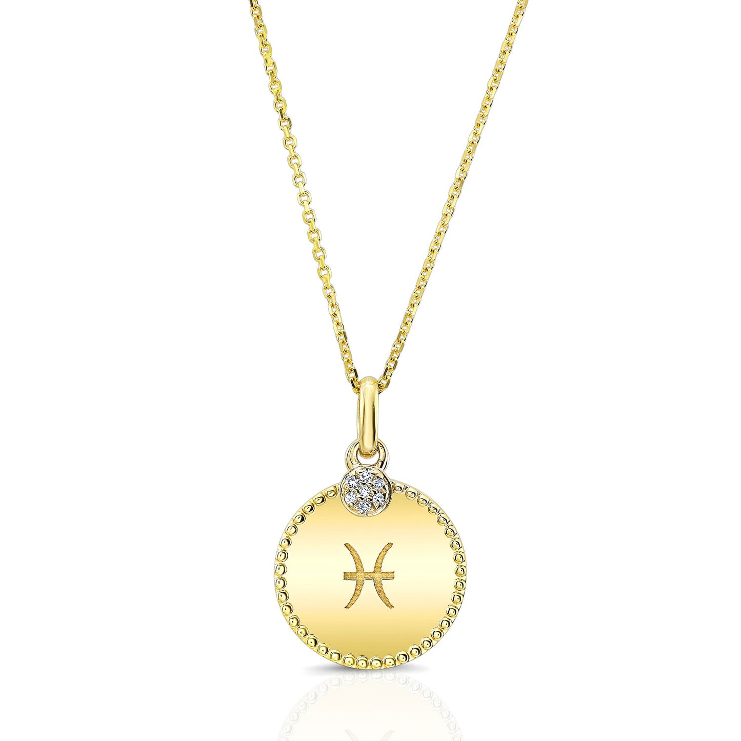 14k Yellow Gold .035ct Tdw Diamond Zodiac Symbol Pendant(h-i, Si1-si2)