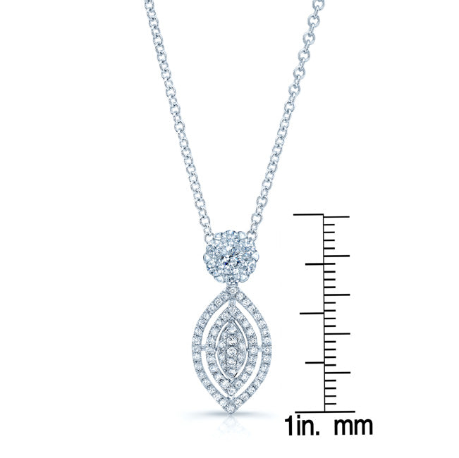 Diamond Marquise Pendant In 14k White Gold
