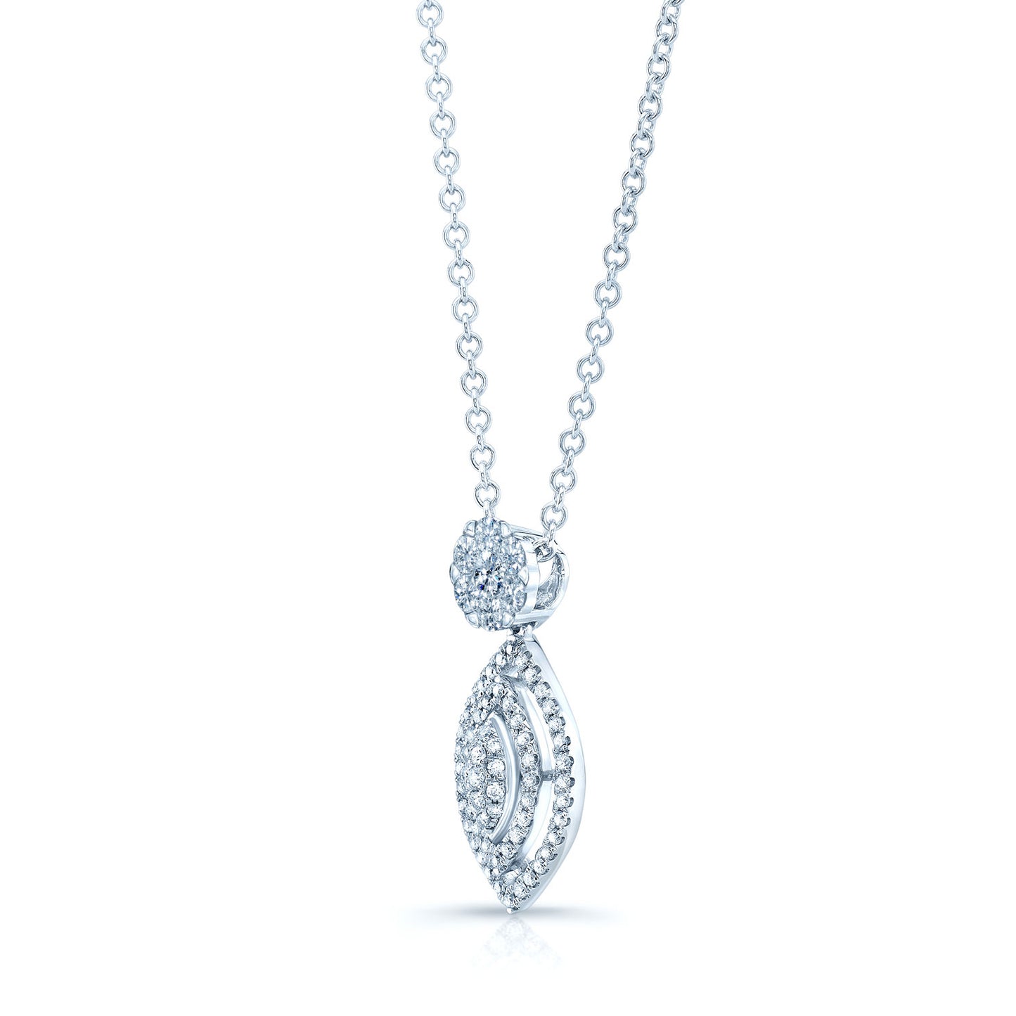 Diamond Marquise Pendant In 14k White Gold