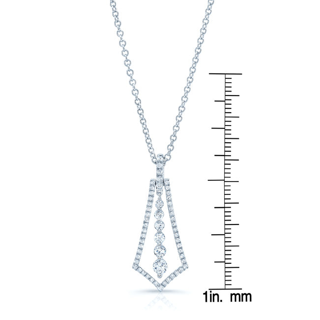 Diamond Kite-shape Pendant In 14k White Gold