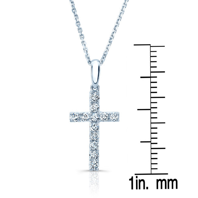 Diamond Cross Pendant In 14k White Gold (1/3 Ct.tw.)