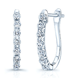 Diamond Hoop Earrings In 14k White Gold (1/2ctw)
