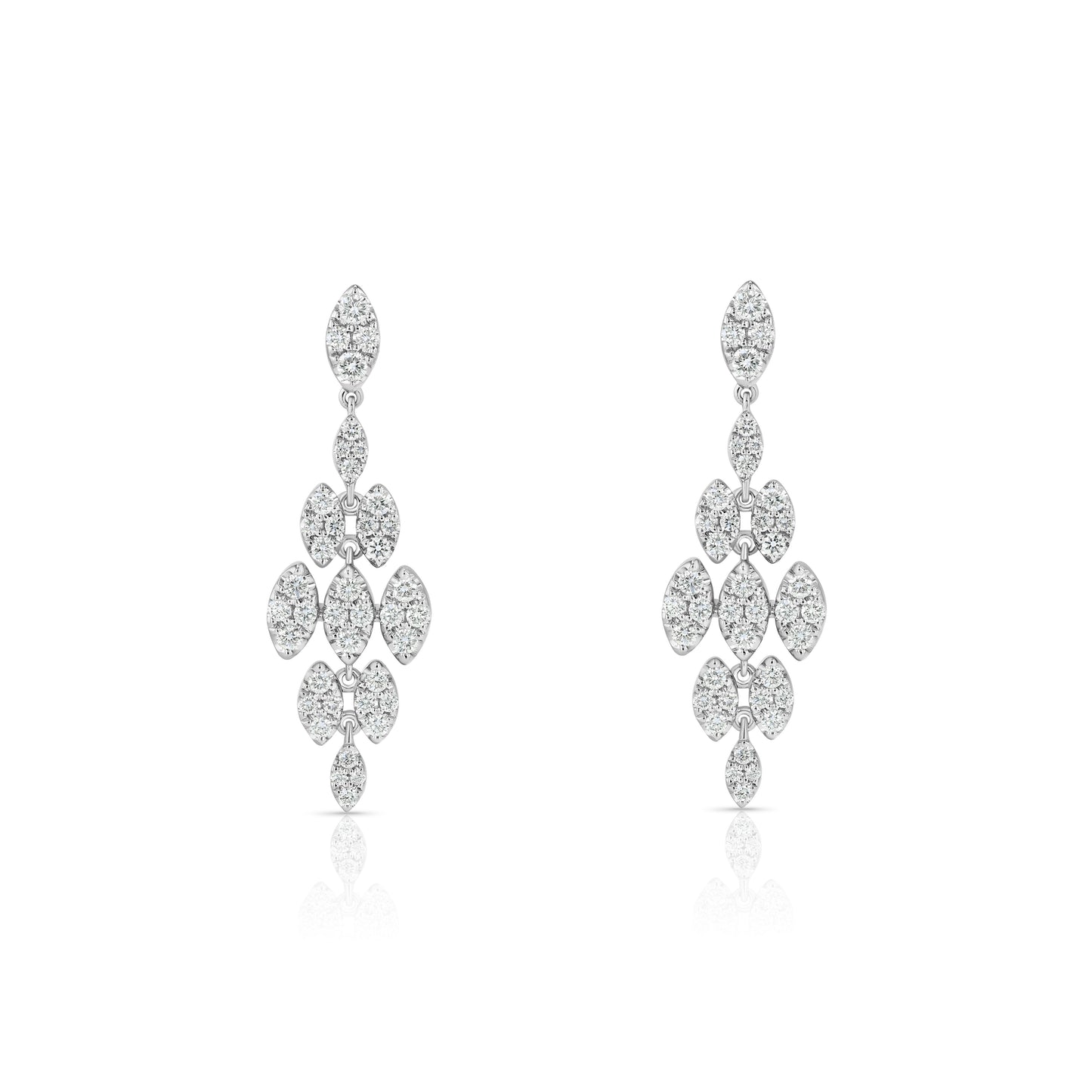 Diamond Chandelier Earrings in 14K White Gold 9/10ctw