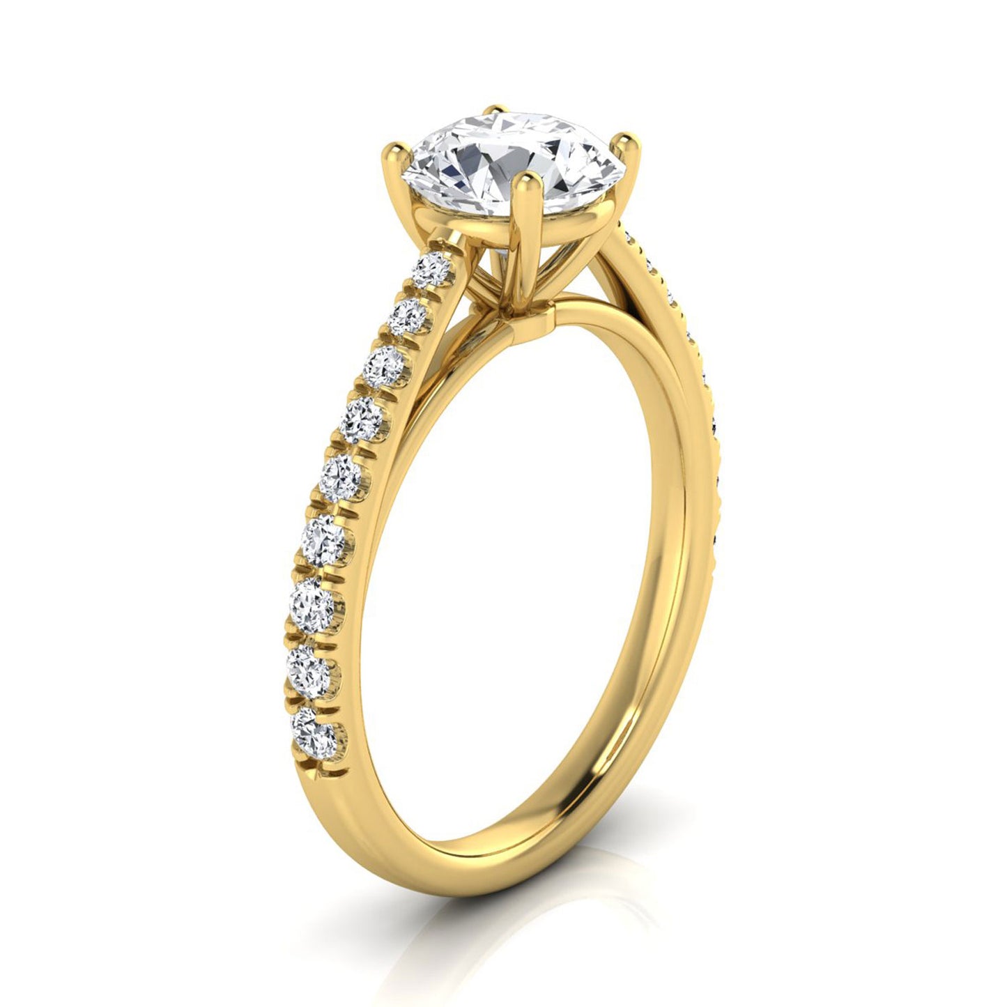 1 1/4ctw Round Diamond Classic 4 Prong Engagement Ring In 14k Yellow Gold, Igi-certified