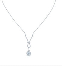 Diamond Cluster Riata Necklace In 14k White Gold