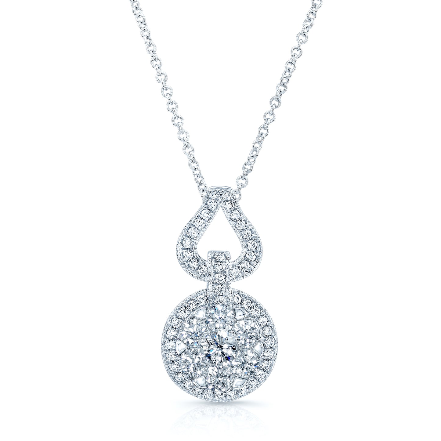 Diamond Equestrian-inspired Pendant In 14k White Gold 1ctw