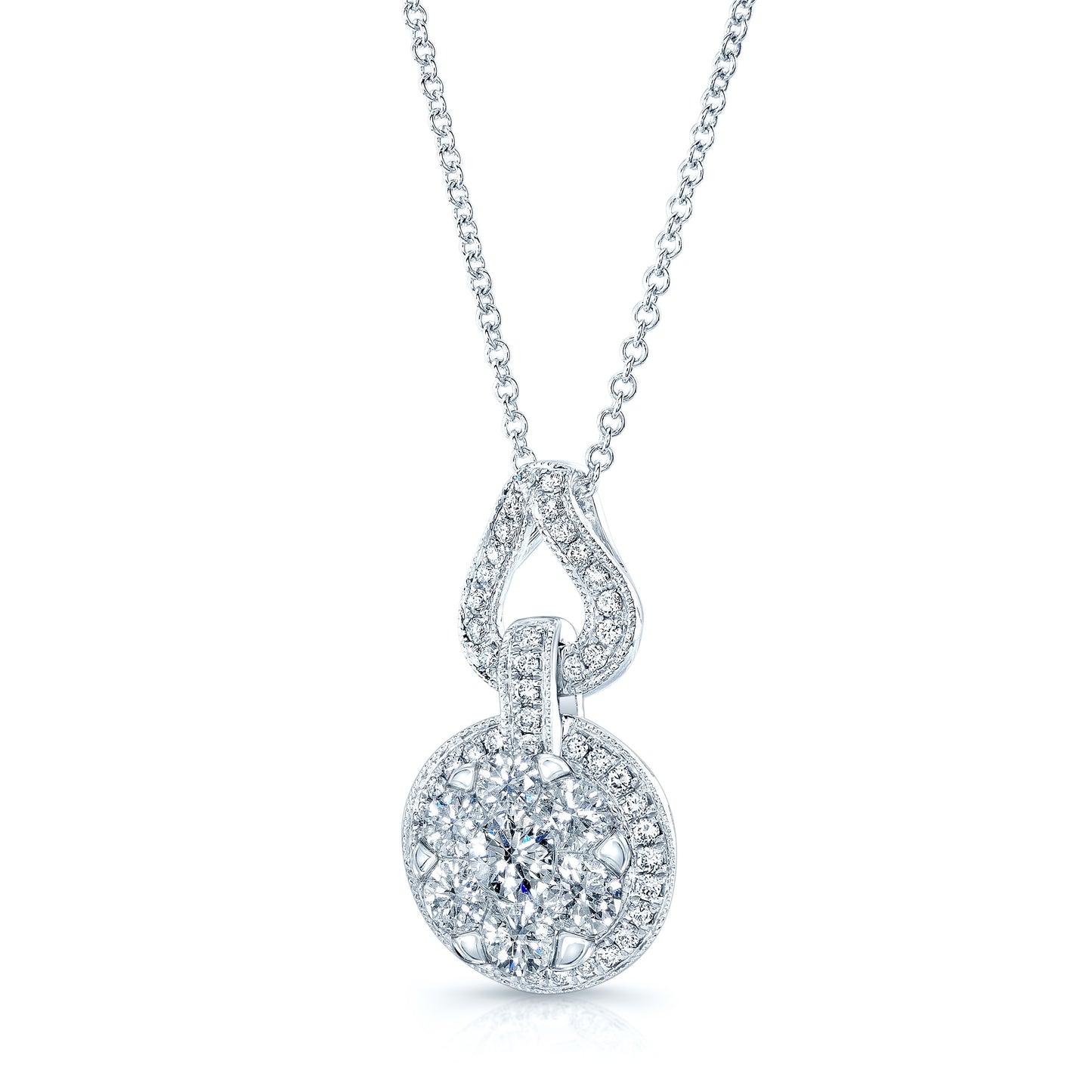 Diamond Equestrian-inspired Pendant In 14k White Gold 1ctw