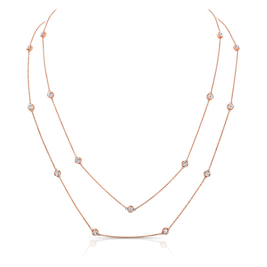 Diamond By The Yard Necklace In 18k Rose Gold (1 3/4 Ct. Tw.)