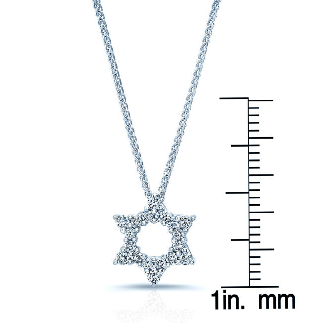 Diamond 1/4ctw Star Pendant In 18k White Gold
