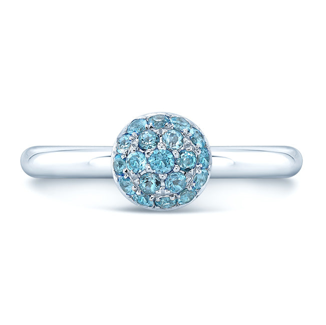 Blue Topaz Stackable Ring In 14k White Gold