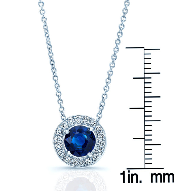 Sapphire And Diamond Pendant In 14k White Gold (1/4 Ct. Tw.)