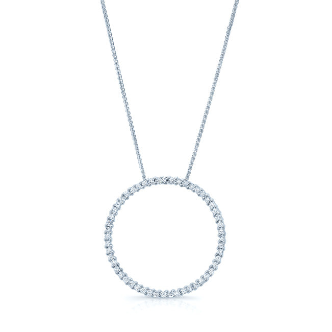 Diamond Circle Pendant In 18k White Gold (2/3 Ct. Tw.)