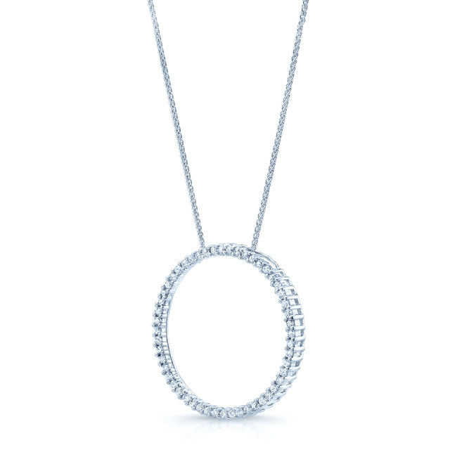 Diamond Circle Pendant In 18k White Gold (2/3 Ct. Tw.)