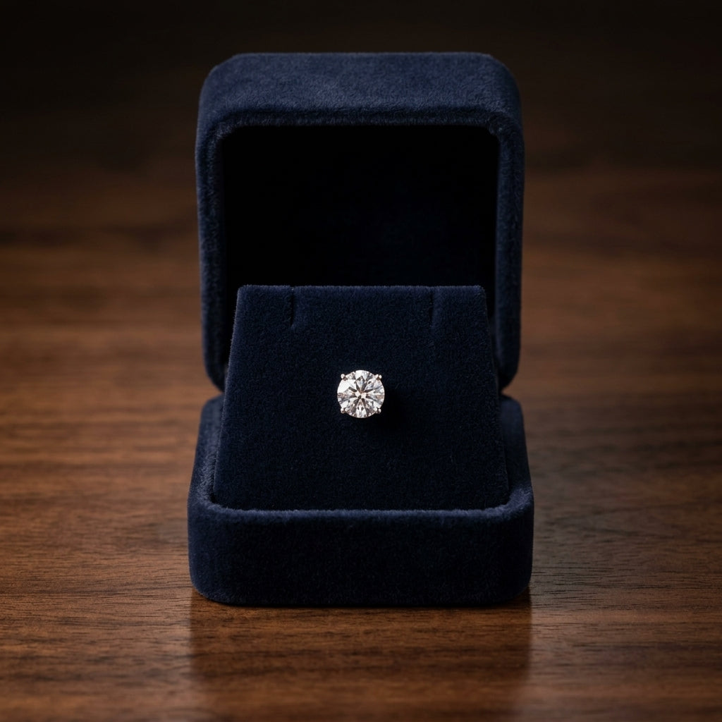 18k White Gold 4-prong Round Brilliant Diamond Stud Earrings (1.06 Ct. T.w., Vs1-vs2 Clarity, F-g Color) — gift presentation