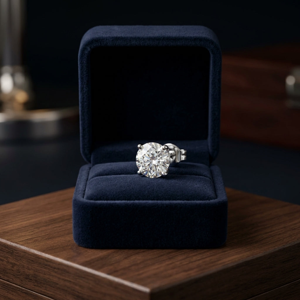 18k White Gold 4-prong Round Brilliant Diamond Stud Earrings (2.09 Ct. T.w., Vs1-vs2 Clarity, H-i Color) — gift presentation
