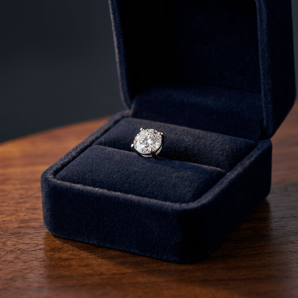 18k White Gold 8-prong Round Brilliant Diamond Stud Earrings (1 Ct. T.w., Si1-si2 Clarity, H-i Color) — gift presentation